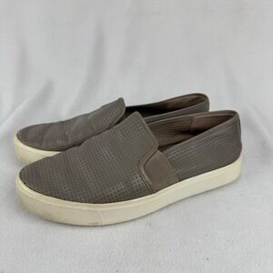 Vince Perforated Leather Slip On Sneakers Comfort Casual Shoes‎ Gray 6.5